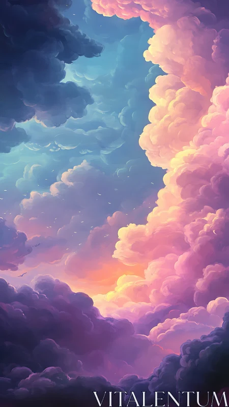 Dreamy pastel sky where glowing clouds invite quiet wonder.