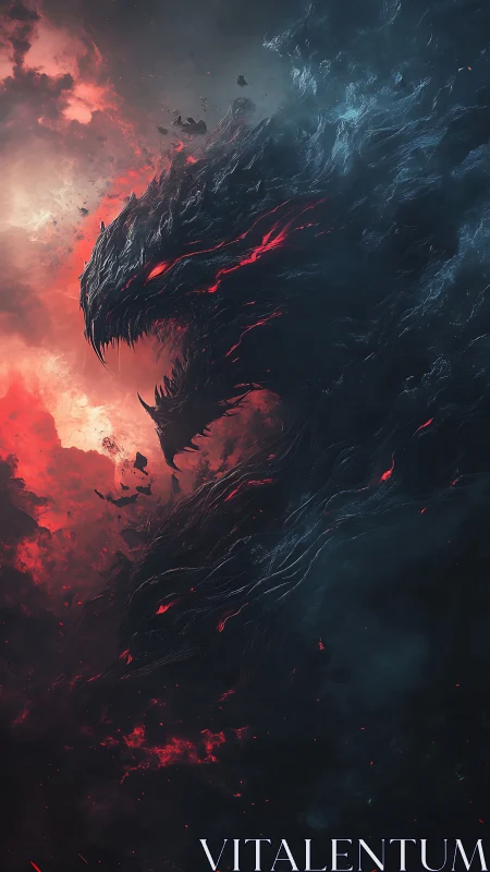 Stormborn dragon spirit rises from swirling cosmic fire