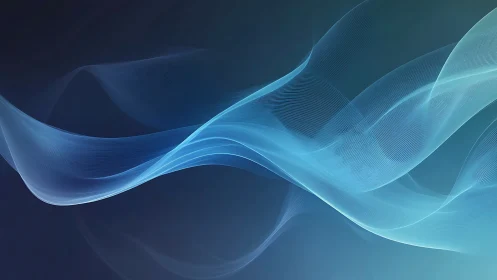 Blue translucent waveforms extend diagonally across dark field