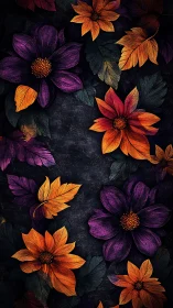 Velvet Petals Dance Against Midnight's Textured Canvas