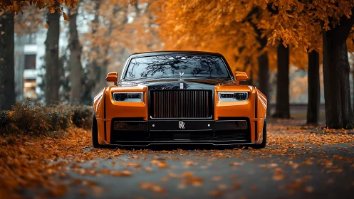 Autumn-dipped luxury prowls a leaf-laced forest lane