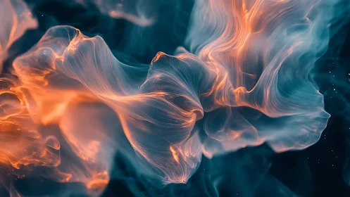 Bioluminescent nebula forms swirling ribbon-like plasma waves