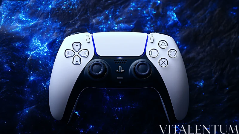 PlayStation 5 DualSense Controller with Blue Digital Particle Effects