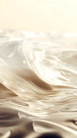 Cream-toned fluid surface with reflective flowing folds.