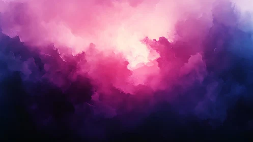 Luminous pink and purple nebula cloud abstract background.