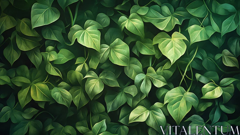 Gentle green ivy leaves creating a cozy natural hideaway.