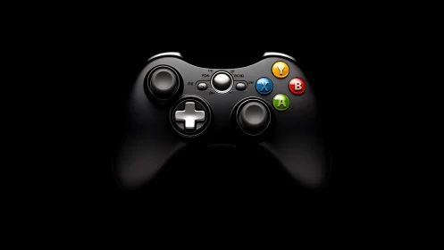 Professional Gaming Controller on Black Background