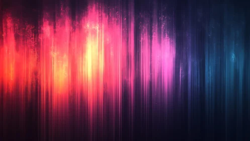 Vibrant vertical neon light streaks in abstract digital art style.
