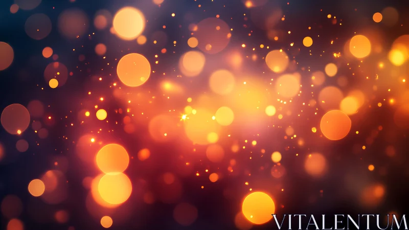Warm Glowing Bokeh Lights on Dark Abstract Background.