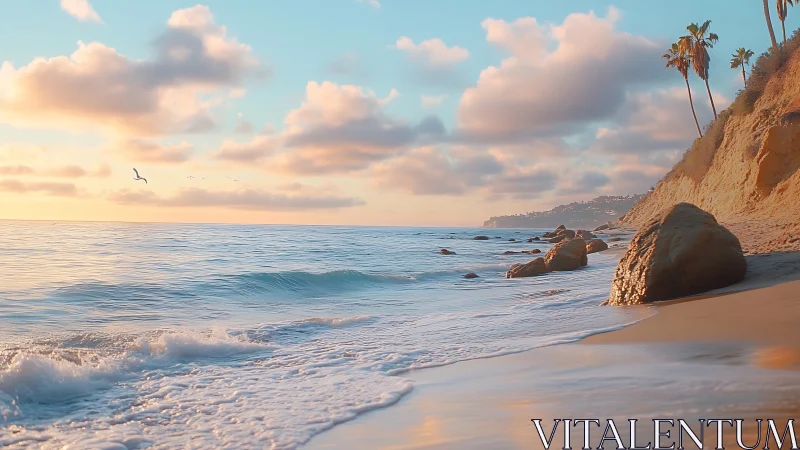 Coastal erosion profile under warm sunset littoral lighting.