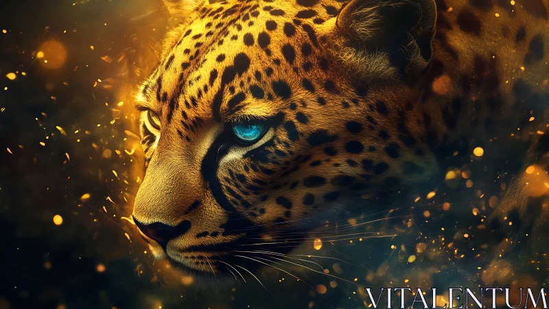 Golden Leopard Emerges from Light.