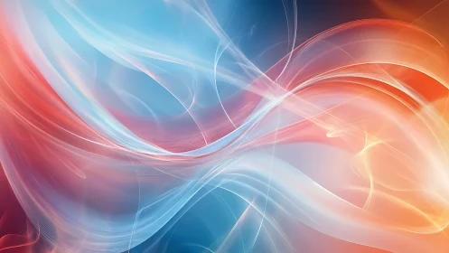 Luminescent red and blue light waves intersect in fluid motion