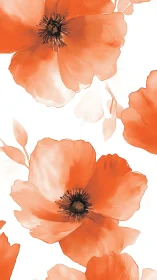 Cheerful Poppies in Soft Watercolor Hues.
