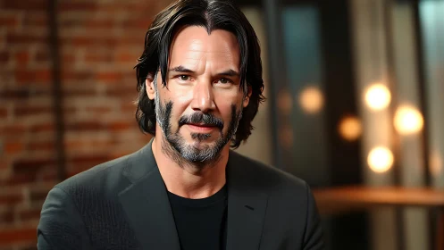 Quiet confidence sharpens a suited man in warm studio light