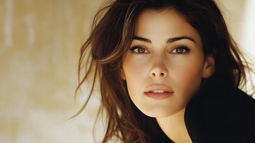 Soft gaze in warm light and a quiet, thoughtful moment.