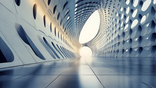 Minimalist Futuristic Corridor Architecture.