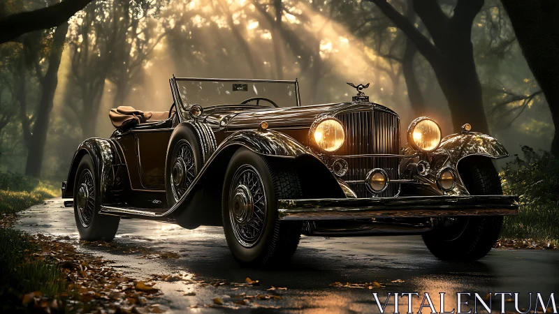 Golden hour drive with a timeless vintage roadster.