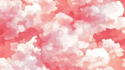 Soft pink watercolor clouds drift across a dreamy sky