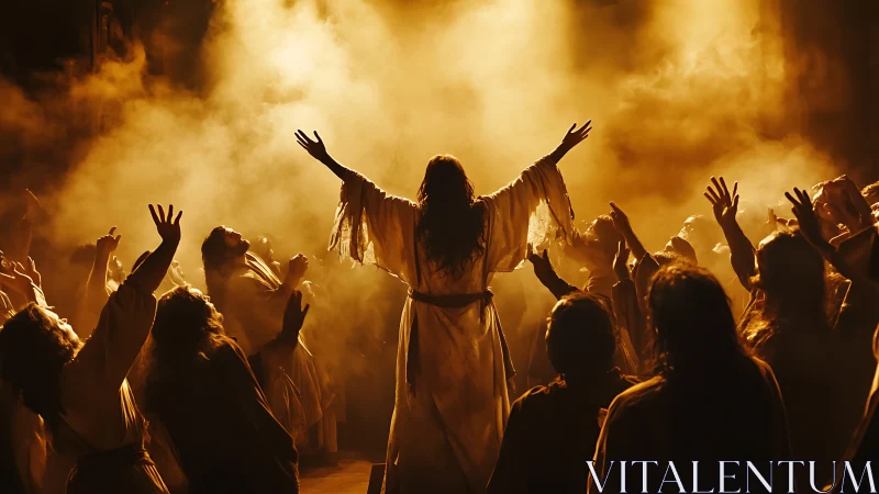 Golden gathering in joyful worship and shared devotion.