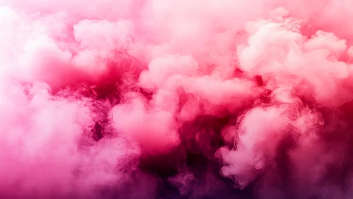 Dense pink smoke plumes disperse across a bright backdrop