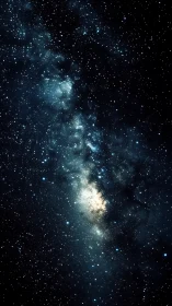 Milky Way galactic core framed by dense stellar field.