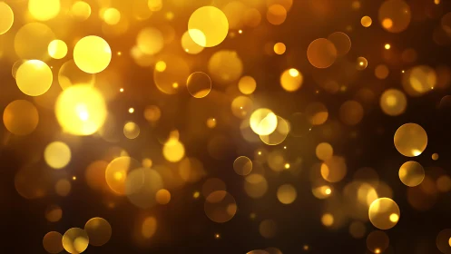 Warm golden bokeh lights abstract background in soft focus style.