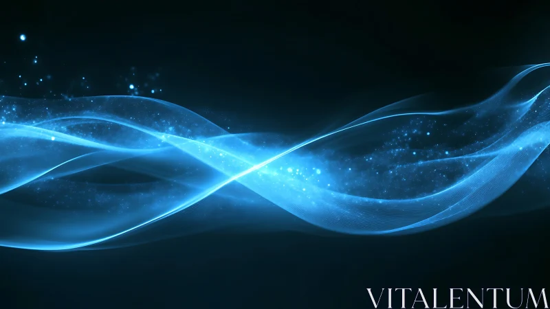 Gentle blue light waves drifting through a quiet cosmos.