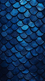 Iridescent blue scales shimmer in overlapping rows.