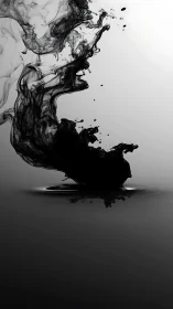 High-speed capture shows black pigment plume diffusing in liquid