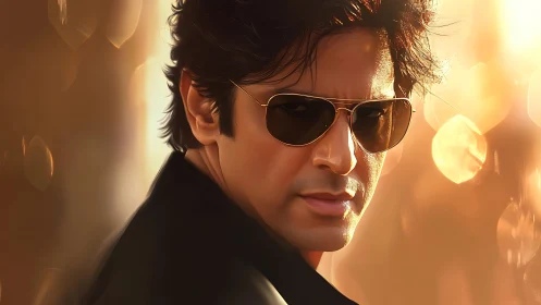 Cool-toned portrait captures a confident man in golden light