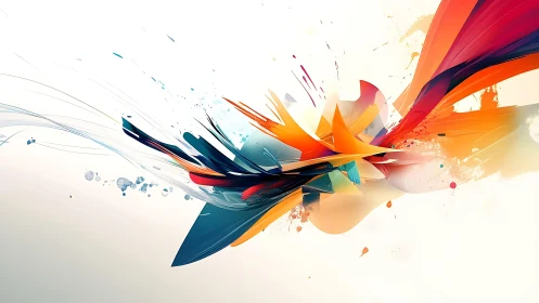 Dynamic Abstract Digital Art with Bold Colors and Fluid Motion.