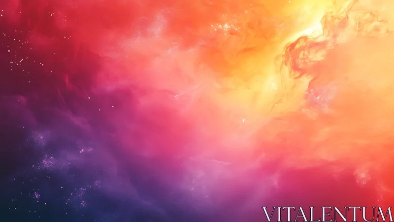 Radiant cosmic nebula in vivid magenta and gold haze.