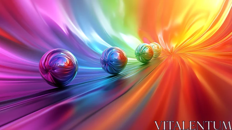Chromatic glass spheres in radial gradient motion corridor