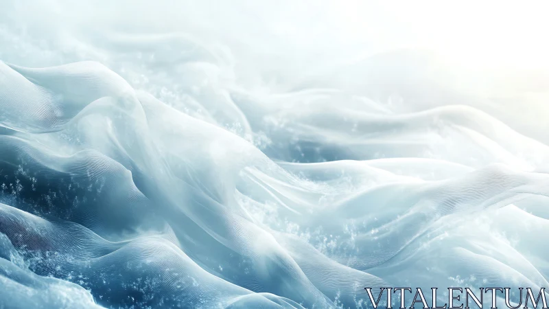 Soft icy waves drift gently in a glowing winter light