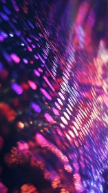 Macro bokeh wave of refracted neon light in oblique perspective