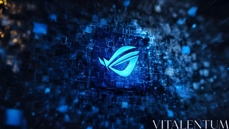 Futuristic Gaming Chipset with Neon ROG Logo in Digital Style. Futuristic Gaming Chipset with Neon ROG Logo in Digital Style.