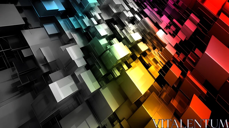 Vibrant 3D geometric cubes in a dynamic abstract digital art style.