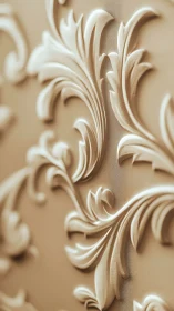 Baroque flourishes curling in buttery champagne relief.