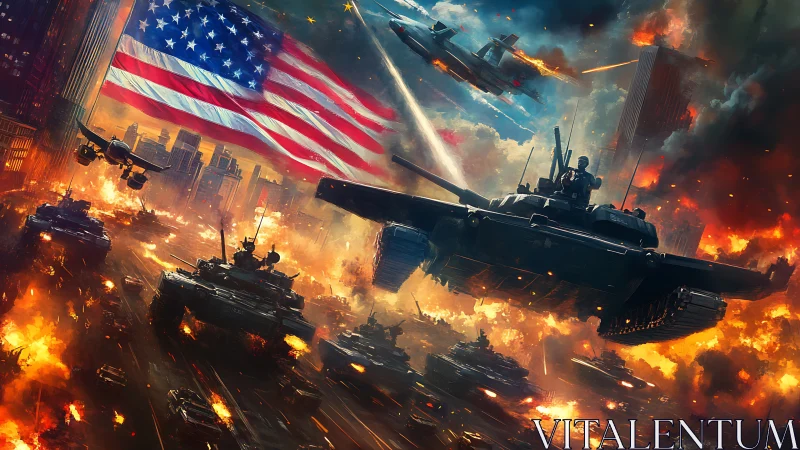 Blazing City Armored Thunder Beneath a Shattered Sky.