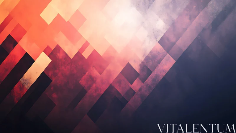 Geometric gradient abstraction with angular layered rectangles.