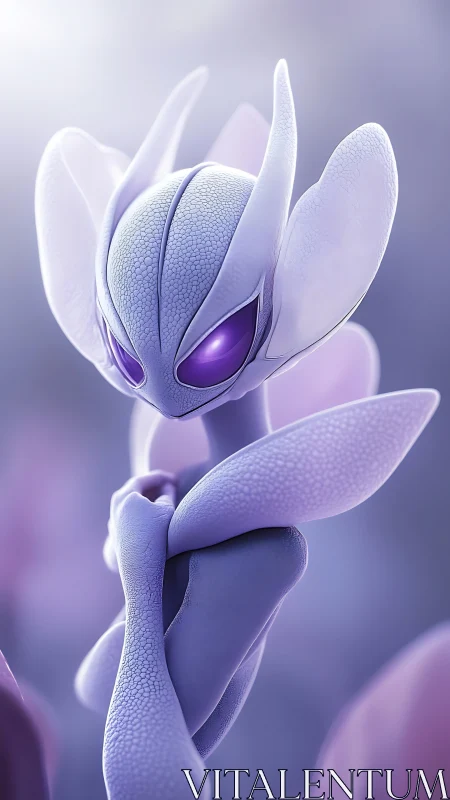 Soft-spoken lavender alien sprite guarding quiet dreams.