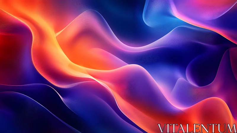 Fluent neon color gradients with flowing wave structures