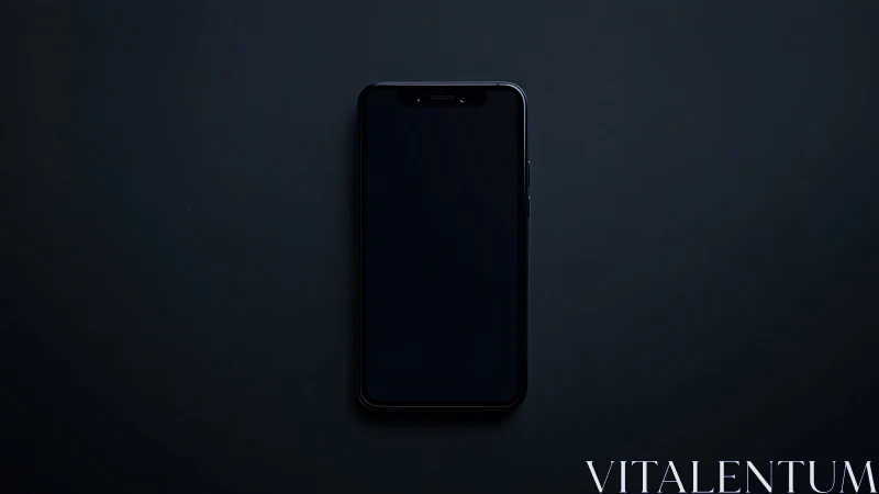 Smartphone with Dark Display on Minimalist Background