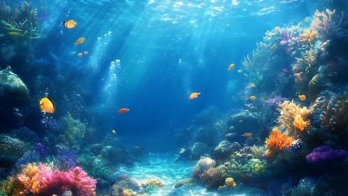 Sunlit coral reef alive with colorful fish and gentle wonder.