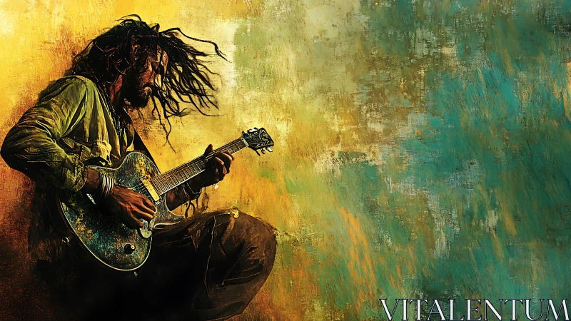 Soulful guitarist leans into a swirling storm of color and sound