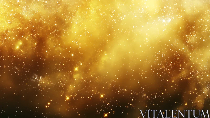 Golden starcloud drift where cosmic dust learns to glow.