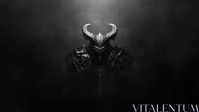 Horned abyssal warhelm smiles from the swallowing dark.