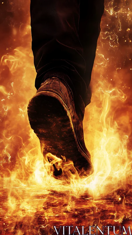 Boot Sole Ignites Inferno Against Flames.