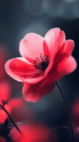 Pink Flower with Dark Background.