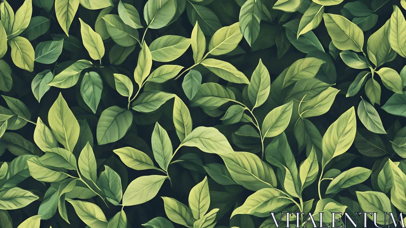 Garden of whispering leaves in layered emerald rhythms.